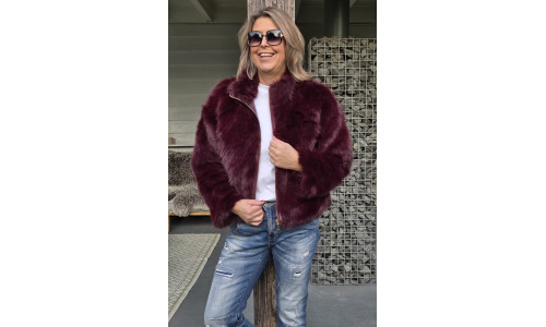 FAUX FUR JASJE burgundy
